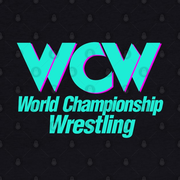 WCW teal logo by Authentic Vintage Designs